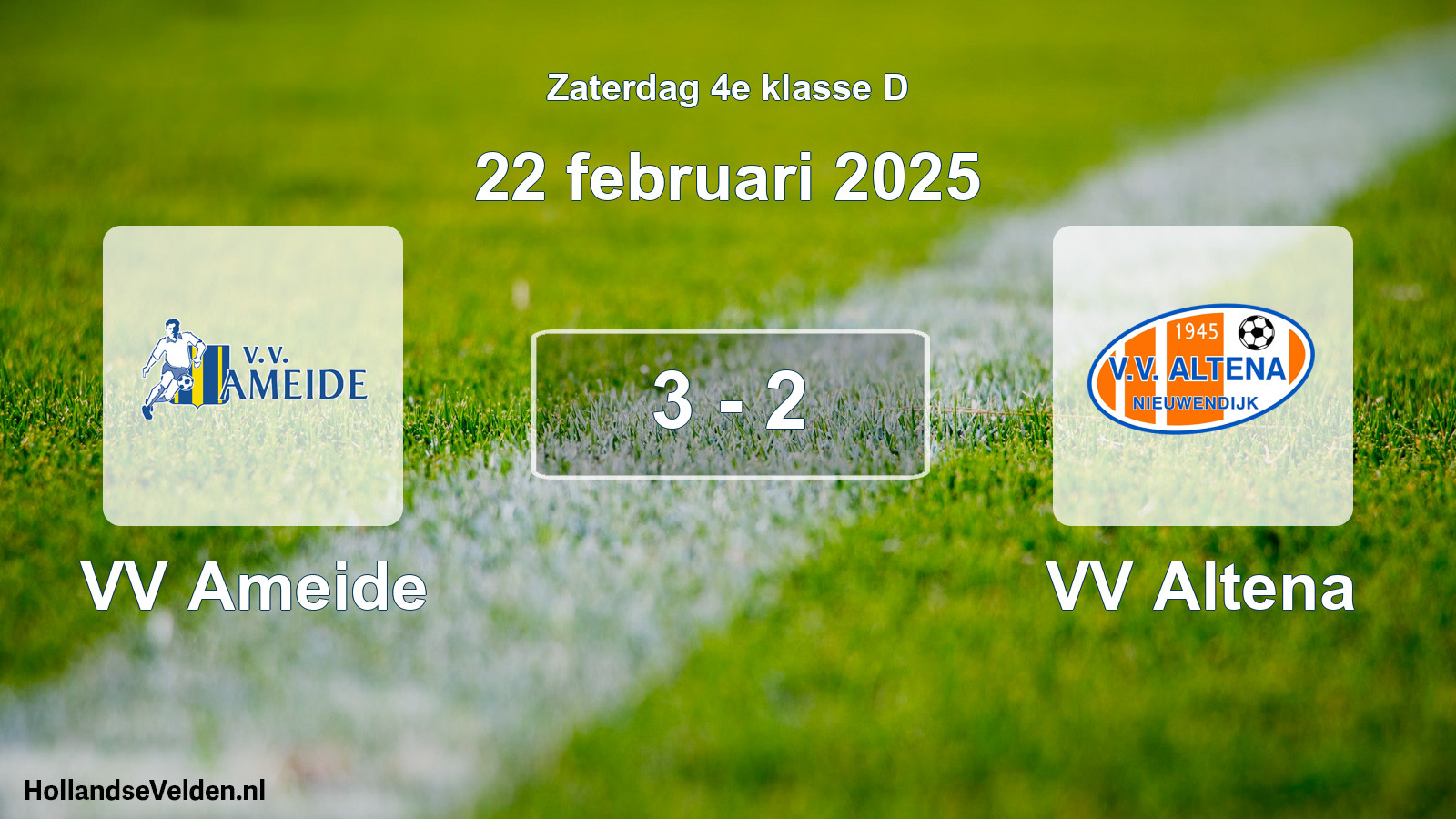 Total number of matches played: VV Ameide - VV Altena 3 - 2 (22 February 2025)