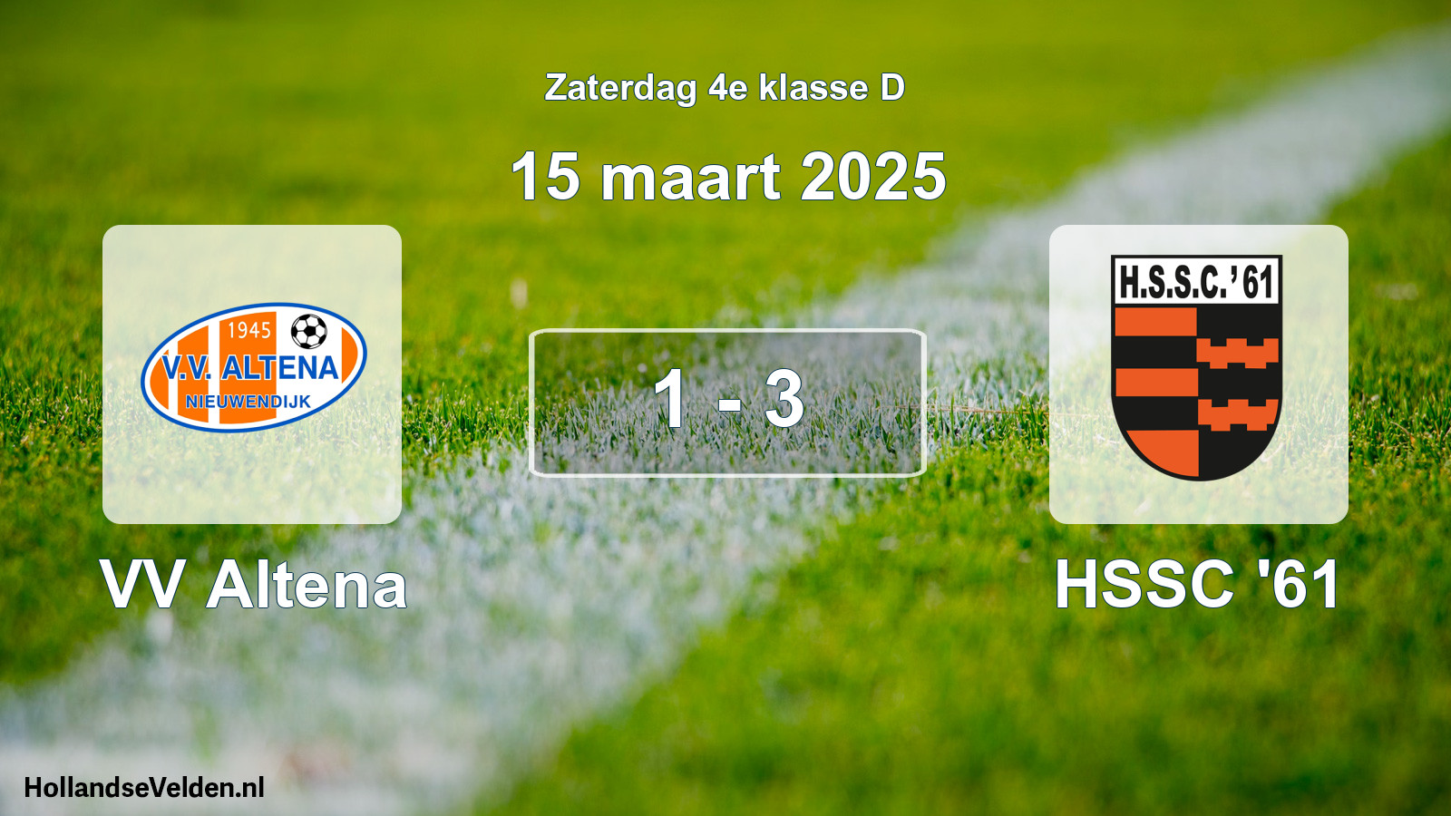 Total number of matches played: VV Altena - HSSC '61 1 - 3 (15 March 2025)