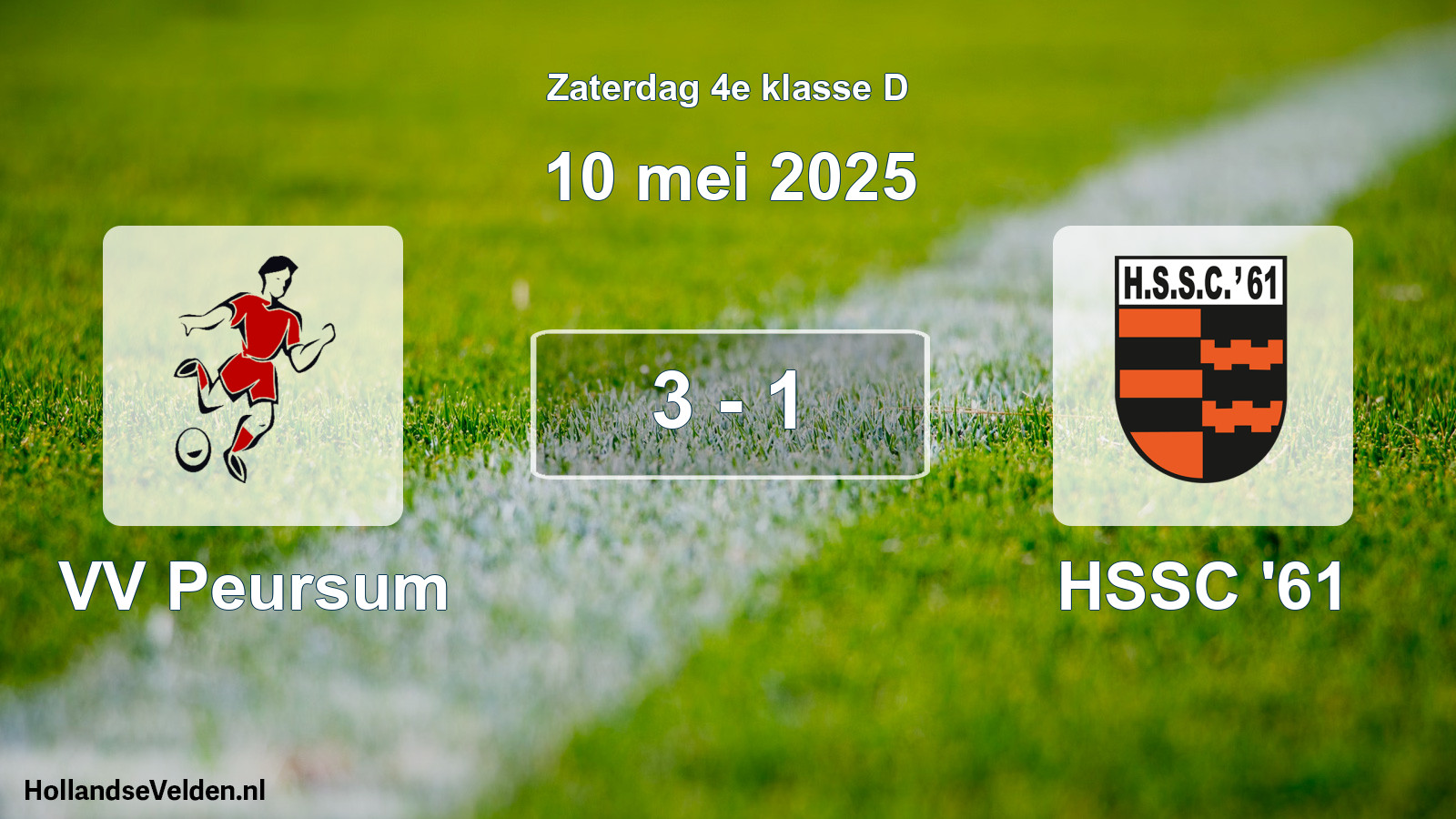 Total number of matches played: VV Peursum - HSSC '61 3 - 1 (10 May 2025)