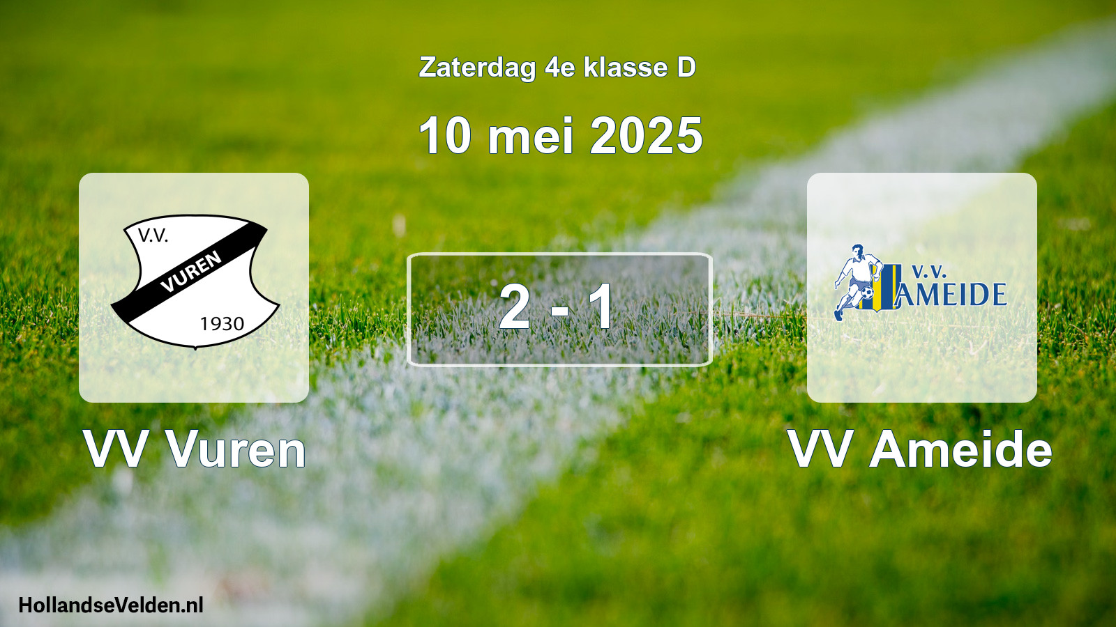 Total number of matches played: VV Vuren - VV Ameide 2 - 1 (10 May 2025)
