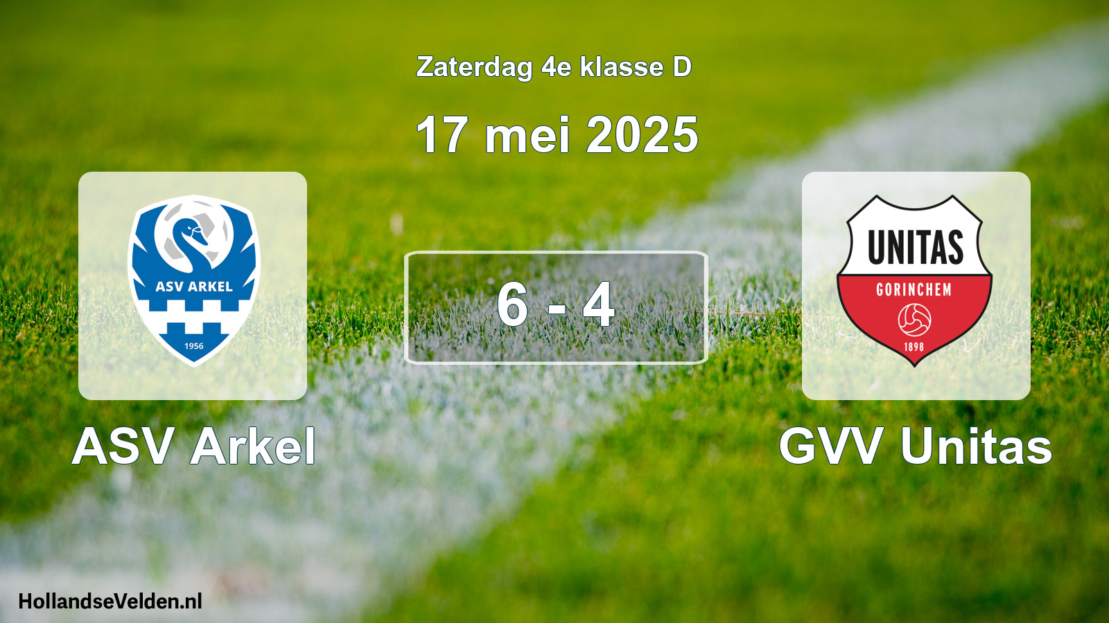 Total number of matches played: ASV Arkel - GVV Unitas 6 - 4 (17 May 2025)