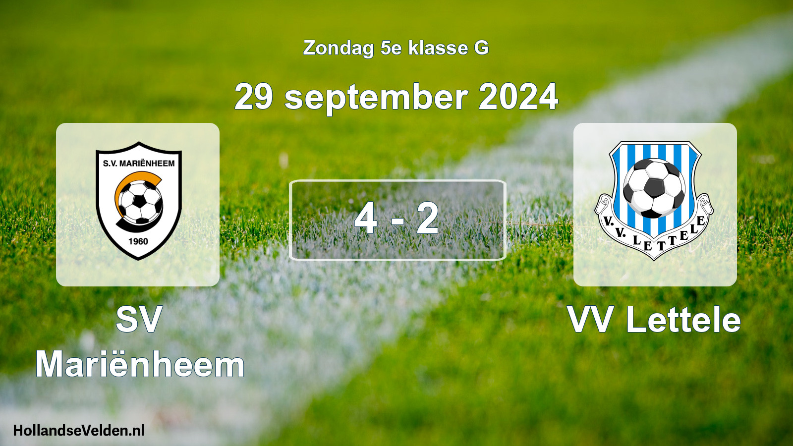 Total number of matches played: SV Mariënheem - VV Lettele 4 - 2 (29 September 2024)