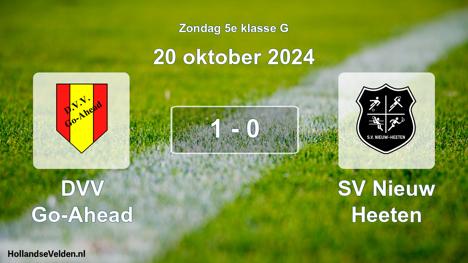 Total number of matches played: DVV Go-Ahead - SV Nieuw Heeten 1 - 0 (20 October 2024)