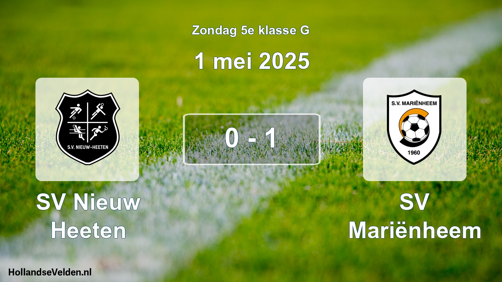 Total number of matches played: SV Nieuw Heeten - SV Mariënheem 0 - 1 (1 May 2025)