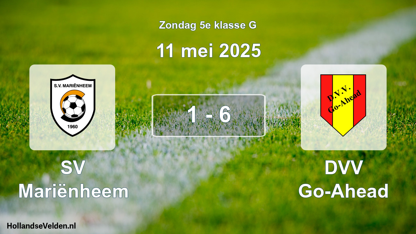 Total number of matches played: SV Mariënheem - DVV Go-Ahead 1 - 6 (11 May 2025)
