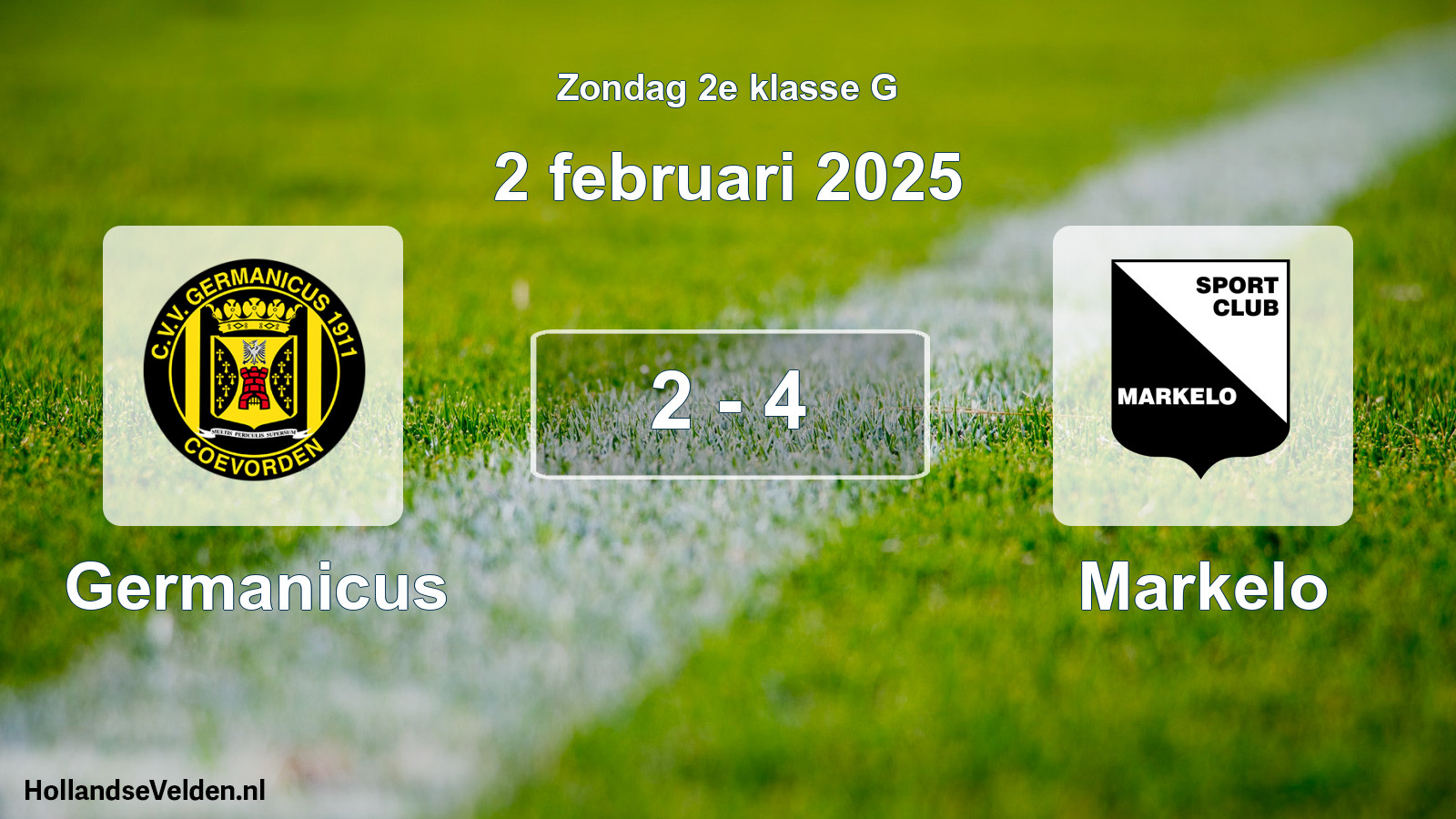 Total number of matches played: Germanicus - Markelo 2 - 4 (2 February 2025)