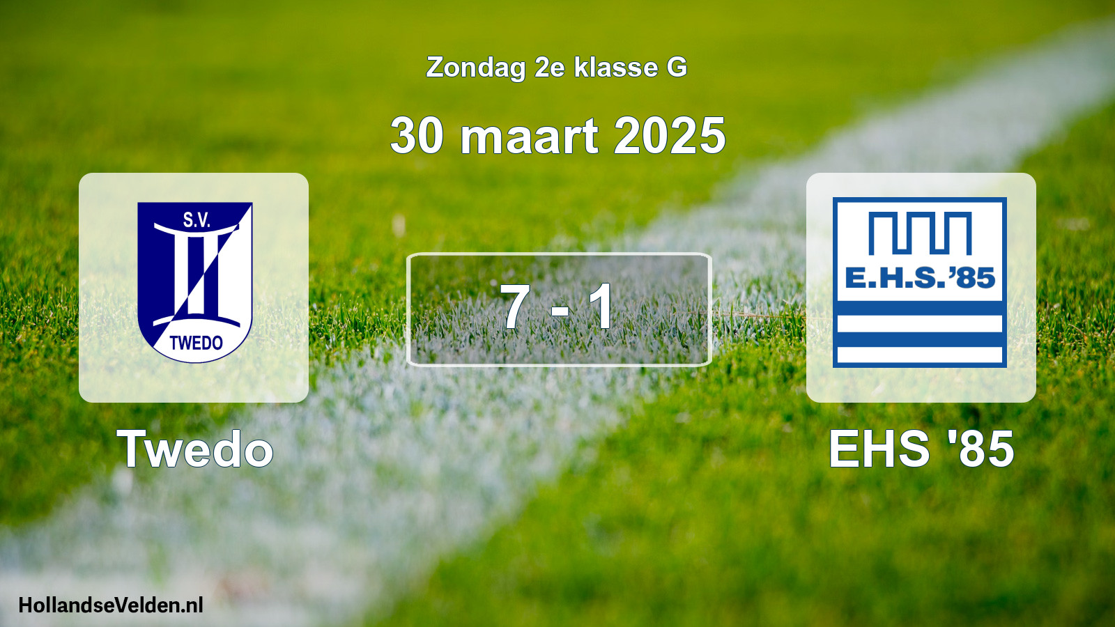 Total number of matches played: Twedo - EHS '85 7 - 1 (30 March 2025)