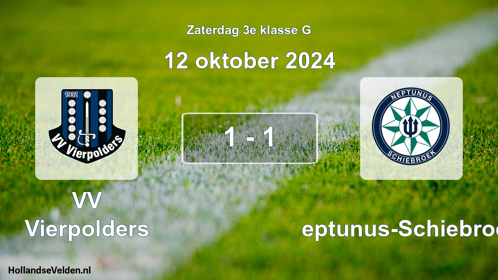 Total number of matches played: VV Vierpolders - Neptunus-Schiebroek 1 - 1 (12 October 2024)