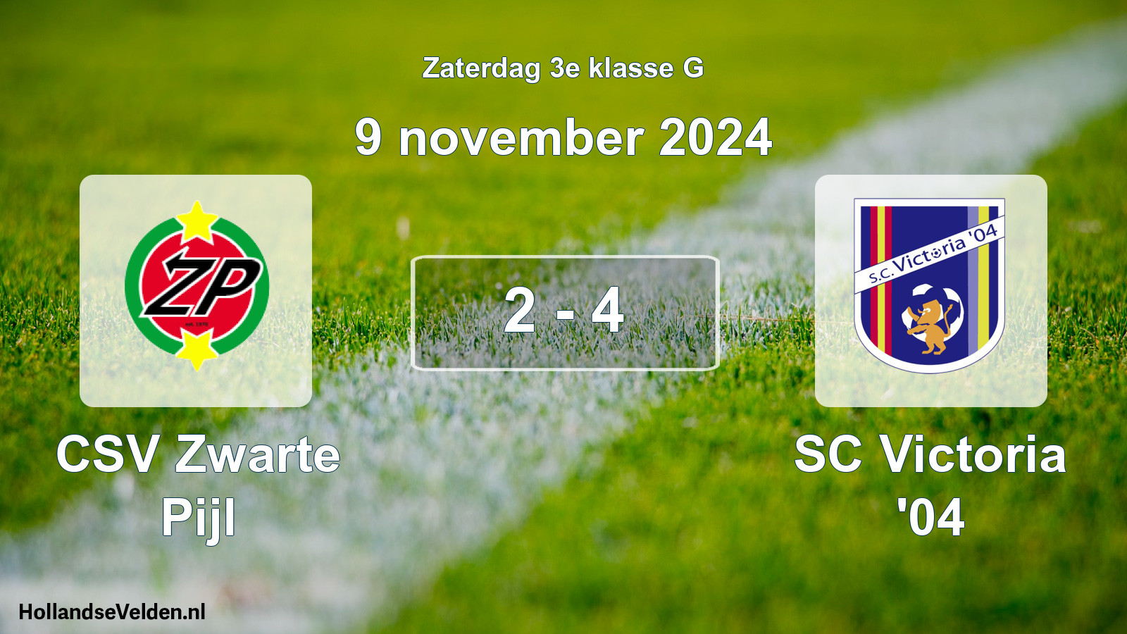 Total number of matches played: CSV Zwarte Pijl - SC Victoria '04 2 - 4 (9 November 2024)