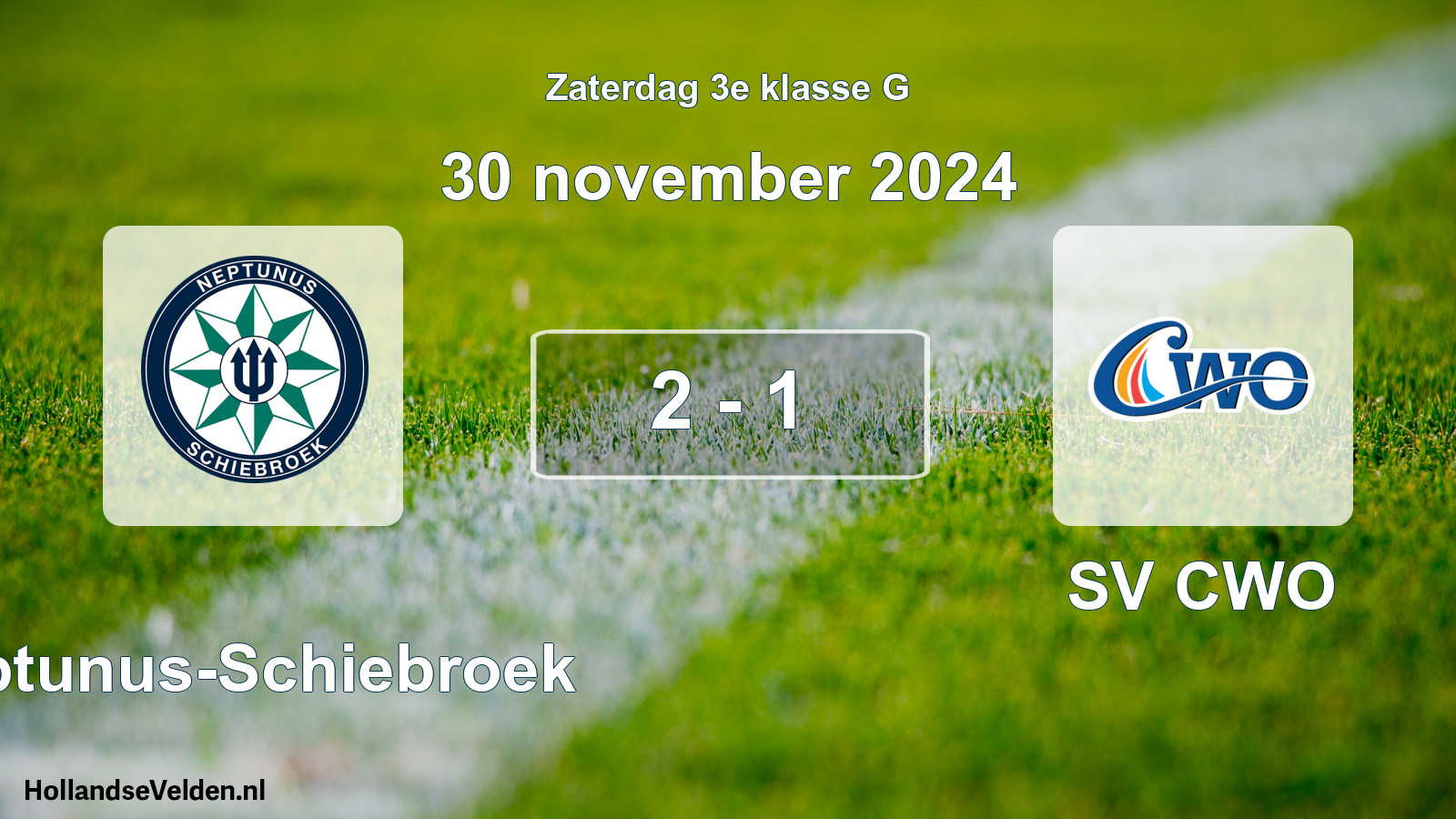 Total number of matches played: Neptunus-Schiebroek - SV CWO 2 - 1 (30 November 2024)
