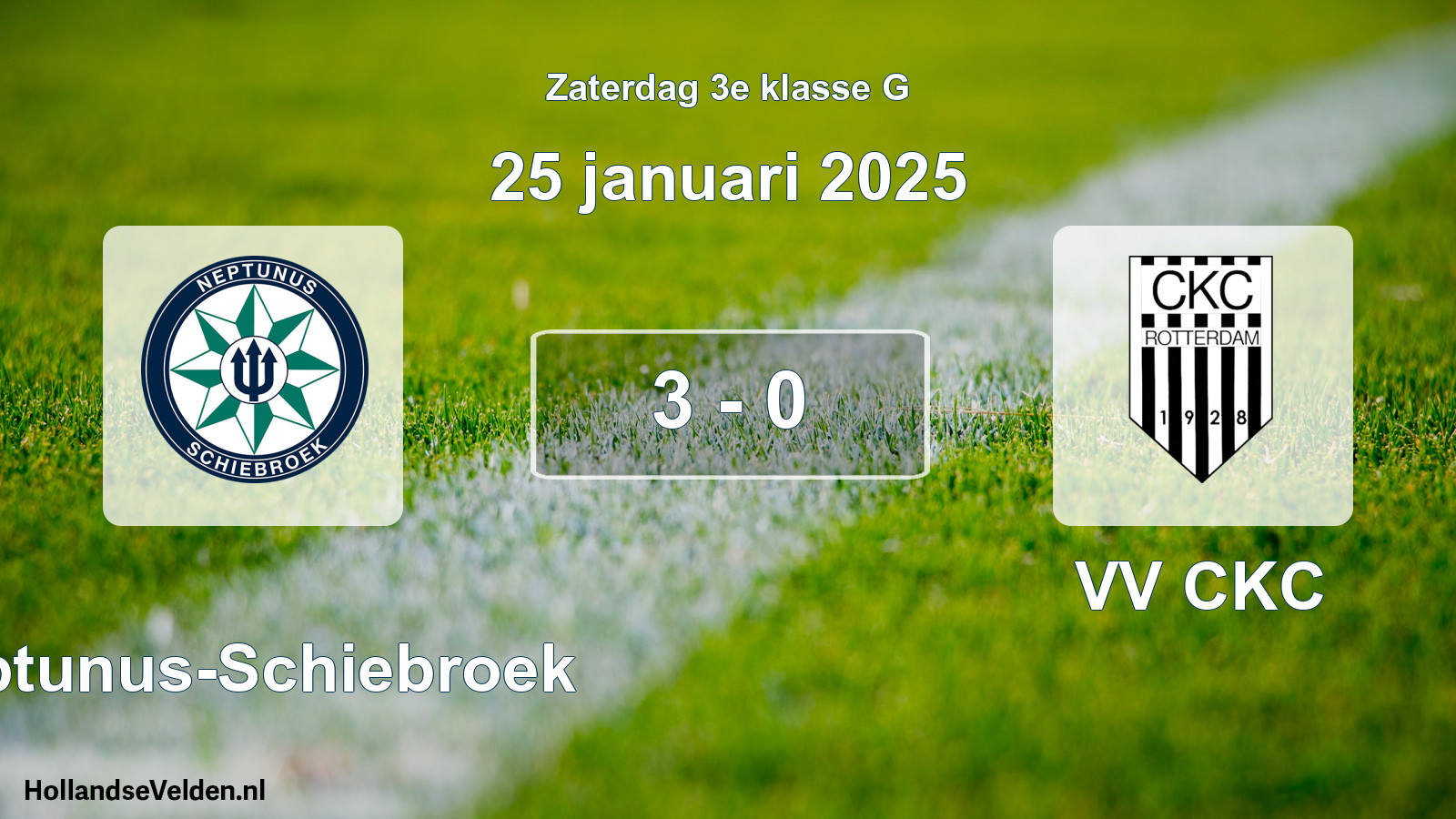 Total number of matches played: Neptunus-Schiebroek - VV CKC 3 - 0 (25 January 2025)