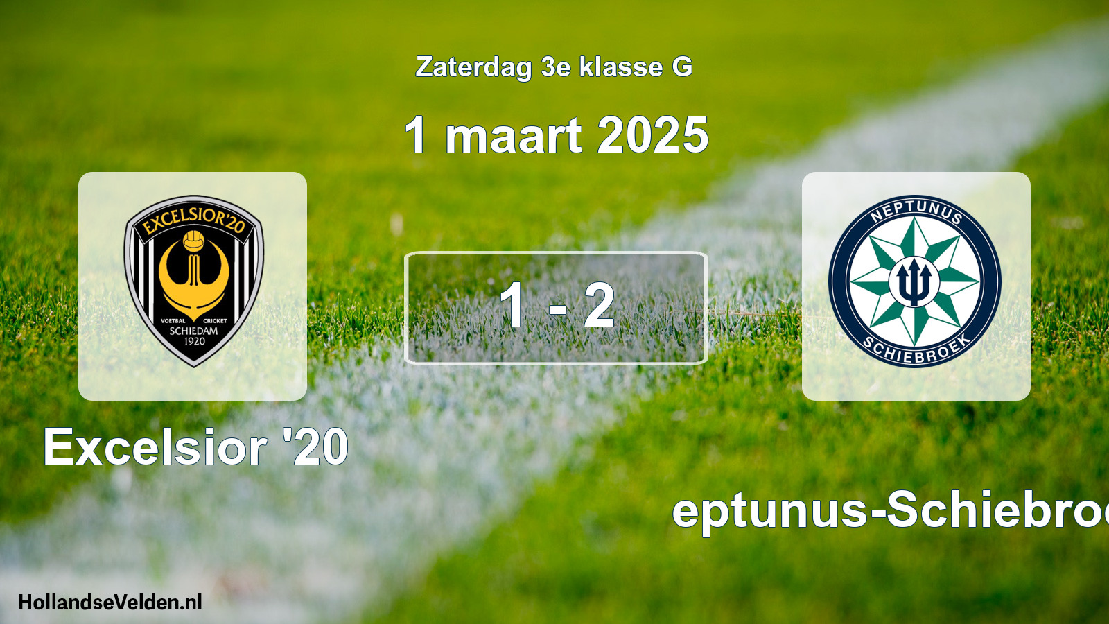 Total number of matches played: Excelsior '20 - Neptunus-Schiebroek 1 - 2 (1 March 2025)