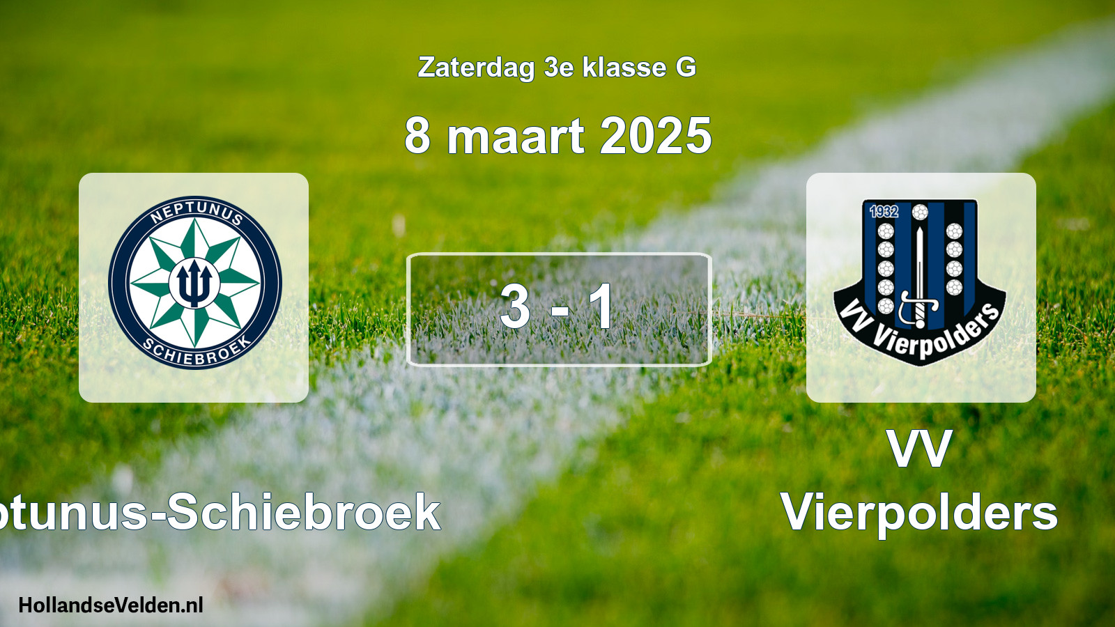 Total number of matches played: Neptunus-Schiebroek - VV Vierpolders 3 - 1 (8 March 2025)