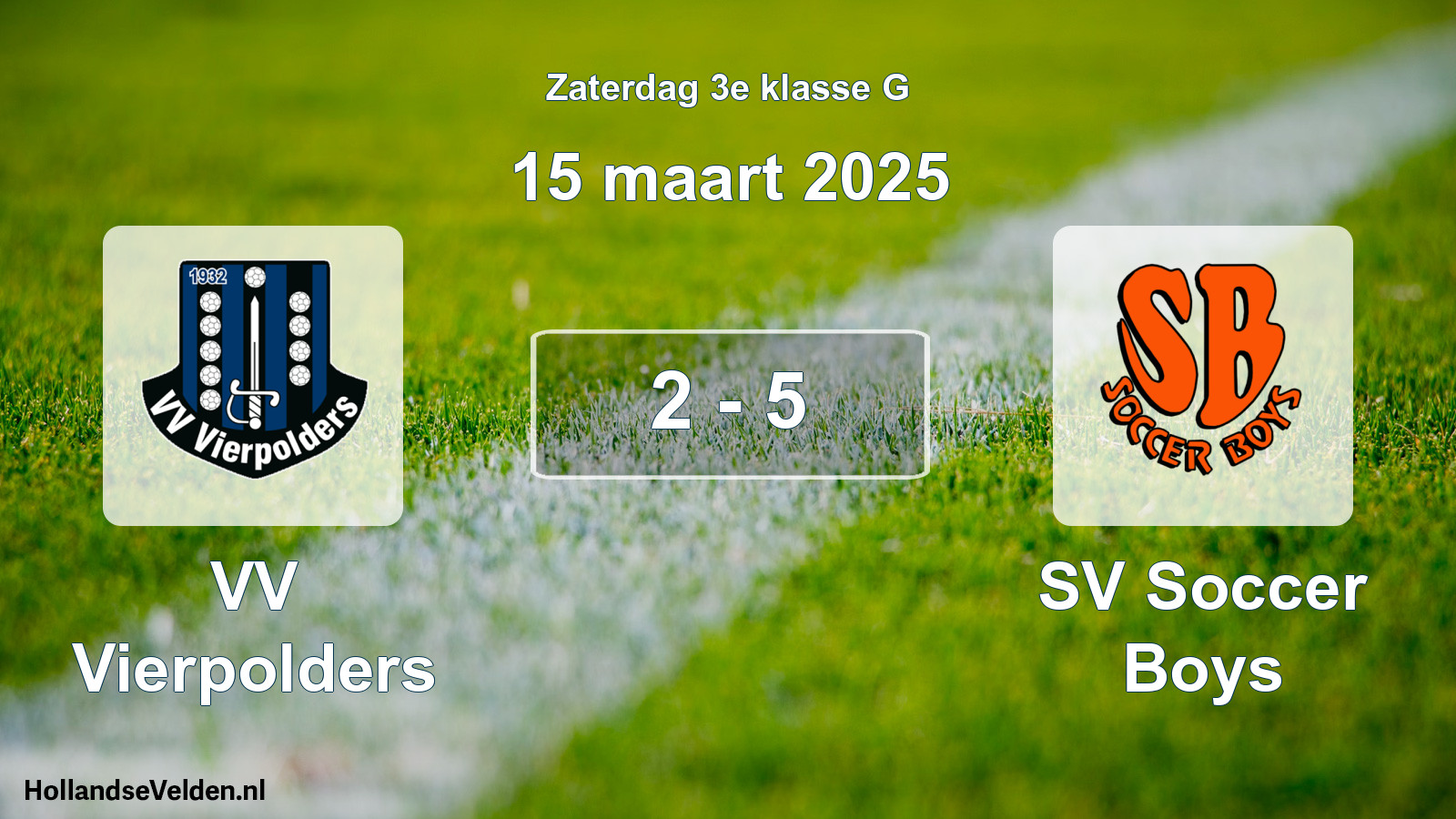 Total number of matches played: VV Vierpolders - SV Soccer Boys 2 - 5 (15 March 2025)