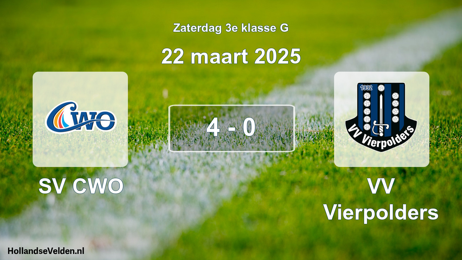 Total number of matches played: SV CWO - VV Vierpolders 4 - 0 (22 March 2025)