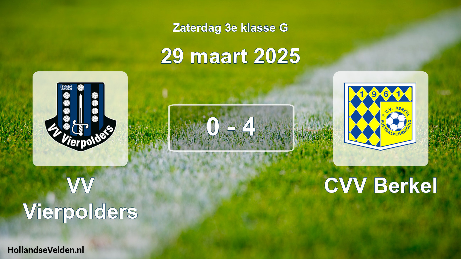 Total number of matches played: VV Vierpolders - CVV Berkel 0 - 4 (29 March 2025)