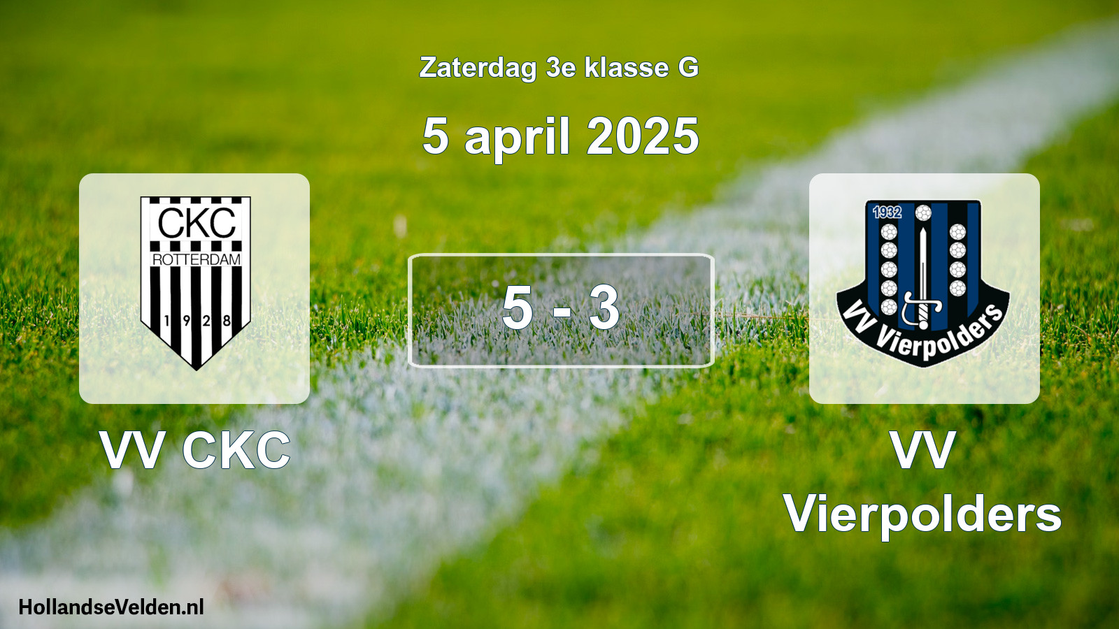 Total number of matches played: VV CKC - VV Vierpolders 5 - 3 (5 April 2025)