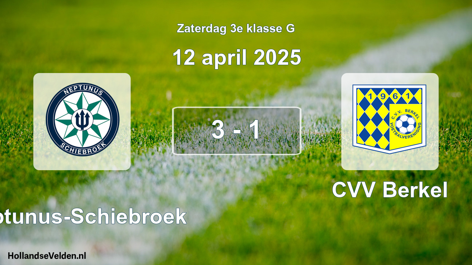 Total number of matches played: Neptunus-Schiebroek - CVV Berkel 3 - 1 (12 April 2025)