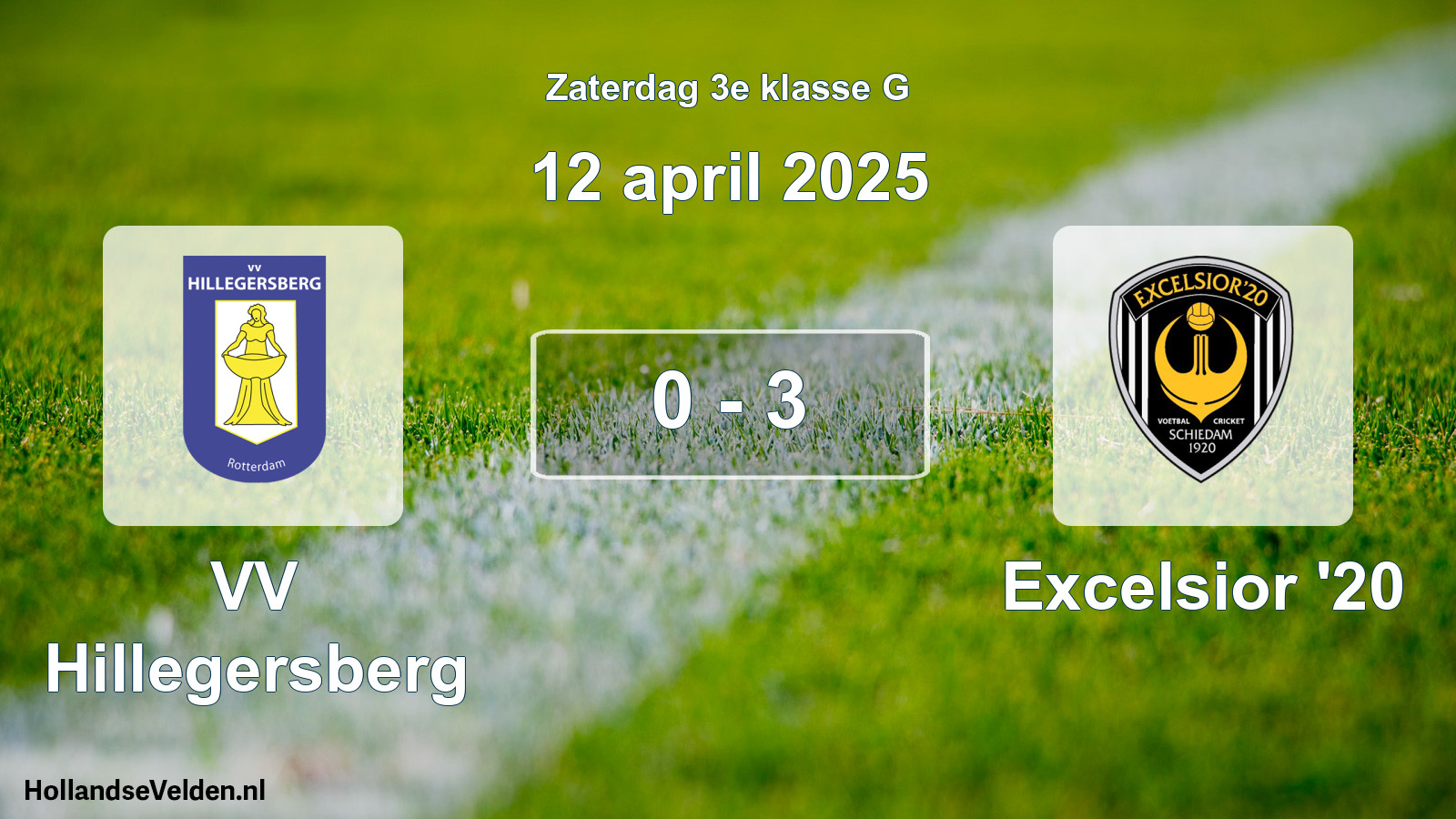 Total number of matches played: VV Hillegersberg - Excelsior '20 0 - 3 (12 April 2025)