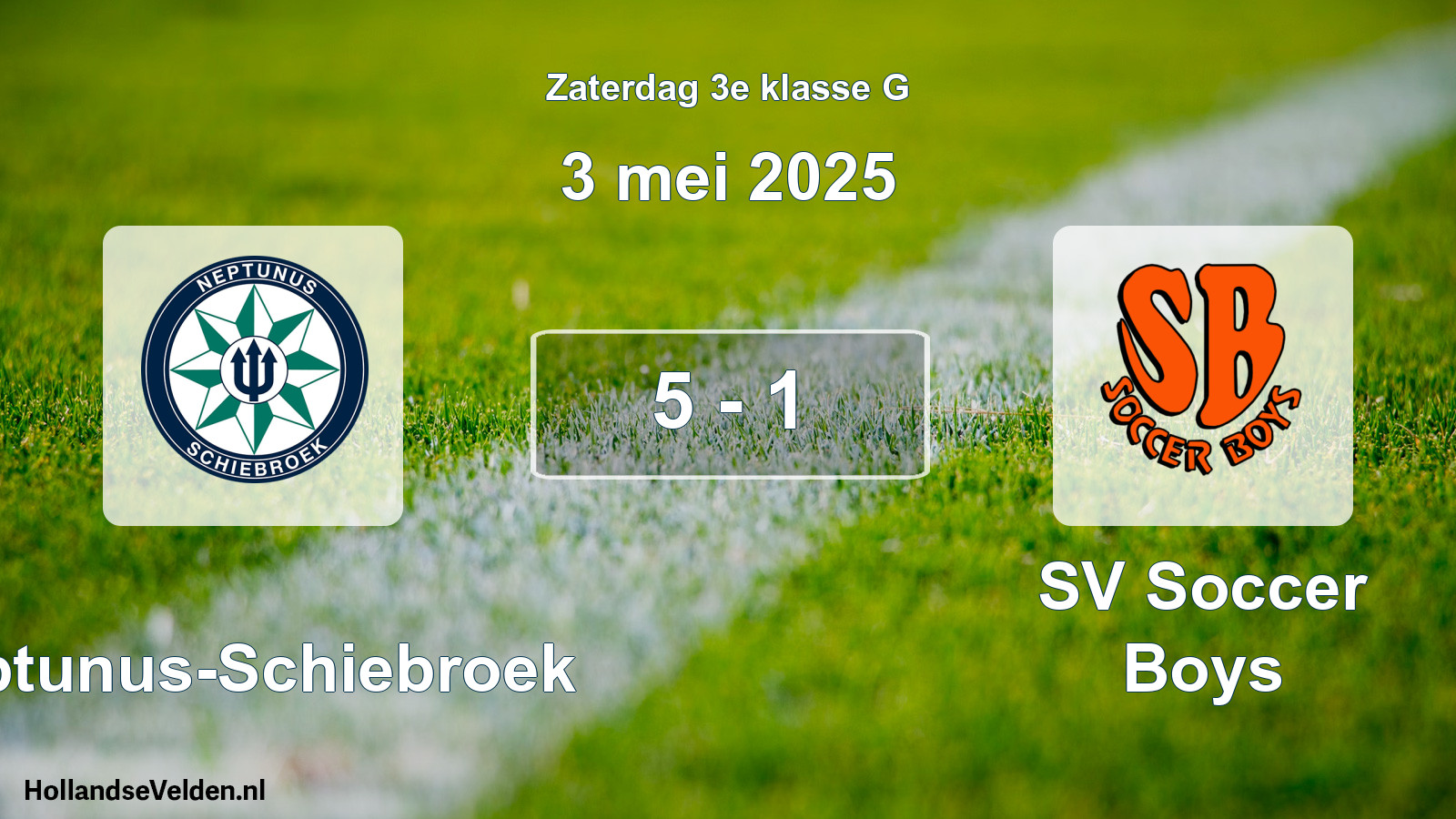 Total number of matches played: Neptunus-Schiebroek - SV Soccer Boys 5 - 1 (3 May 2025)