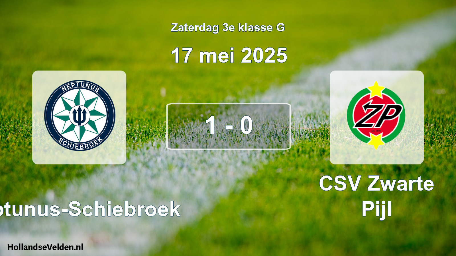 Total number of matches played: Neptunus-Schiebroek - CSV Zwarte Pijl 1 - 0 (17 May 2025)