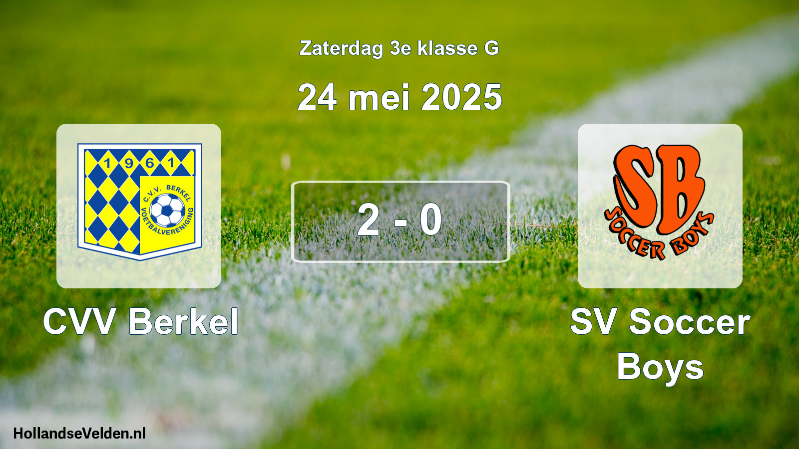 Total number of matches played: CVV Berkel - SV Soccer Boys 2 - 0 (24 May 2025)