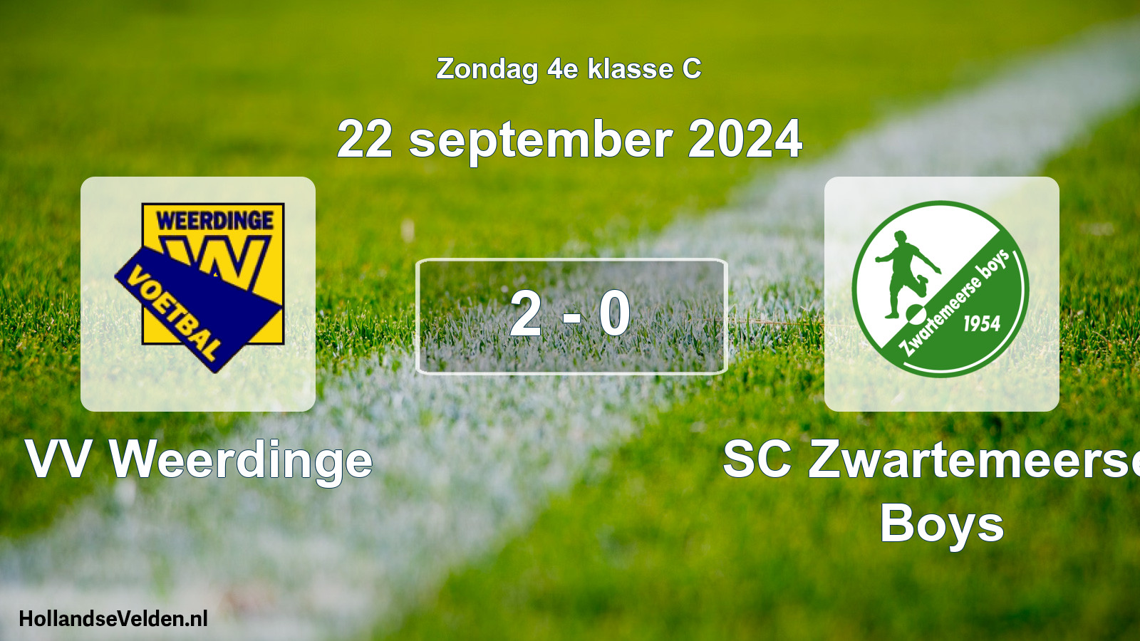 Total number of matches played: VV Weerdinge - SC Zwartemeerse Boys 2 - 0 (22 September 2024)