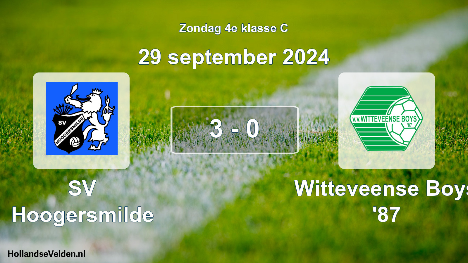 Total number of matches played: SV Hoogersmilde - Witteveense Boys '87 3 - 0 (29 September 2024)