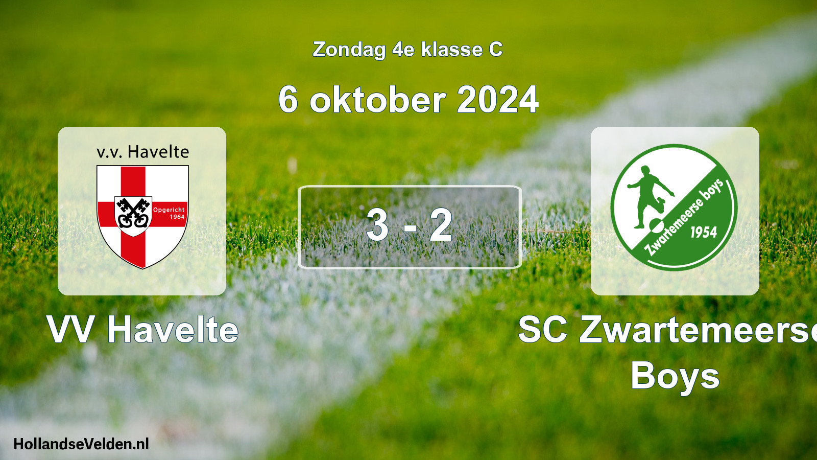 Total number of matches played: VV Havelte - SC Zwartemeerse Boys 3 - 2 (6 October 2024)