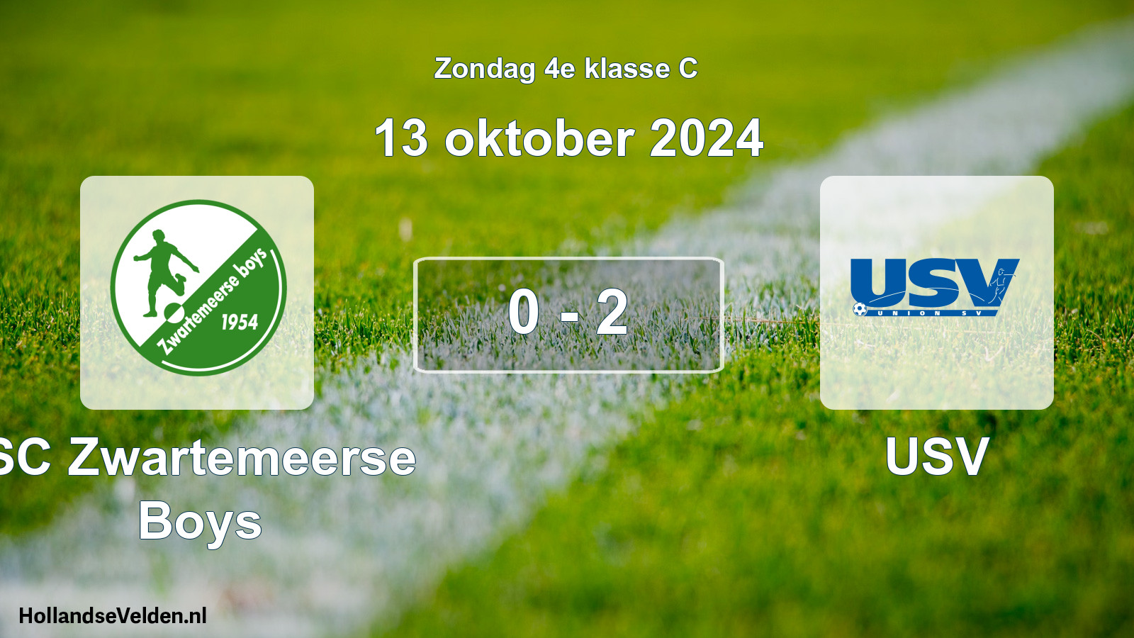 Total number of matches played: SC Zwartemeerse Boys - USV 0 - 2 (13 October 2024)