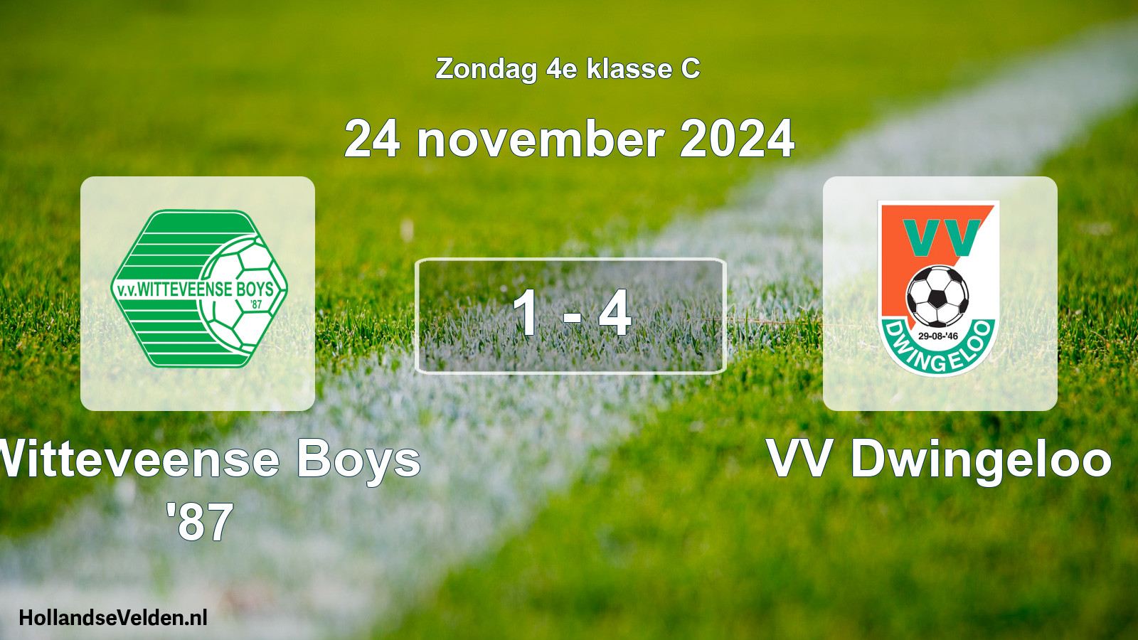 Total number of matches played: Witteveense Boys '87 - VV Dwingeloo 1 - 4 (24 November 2024)