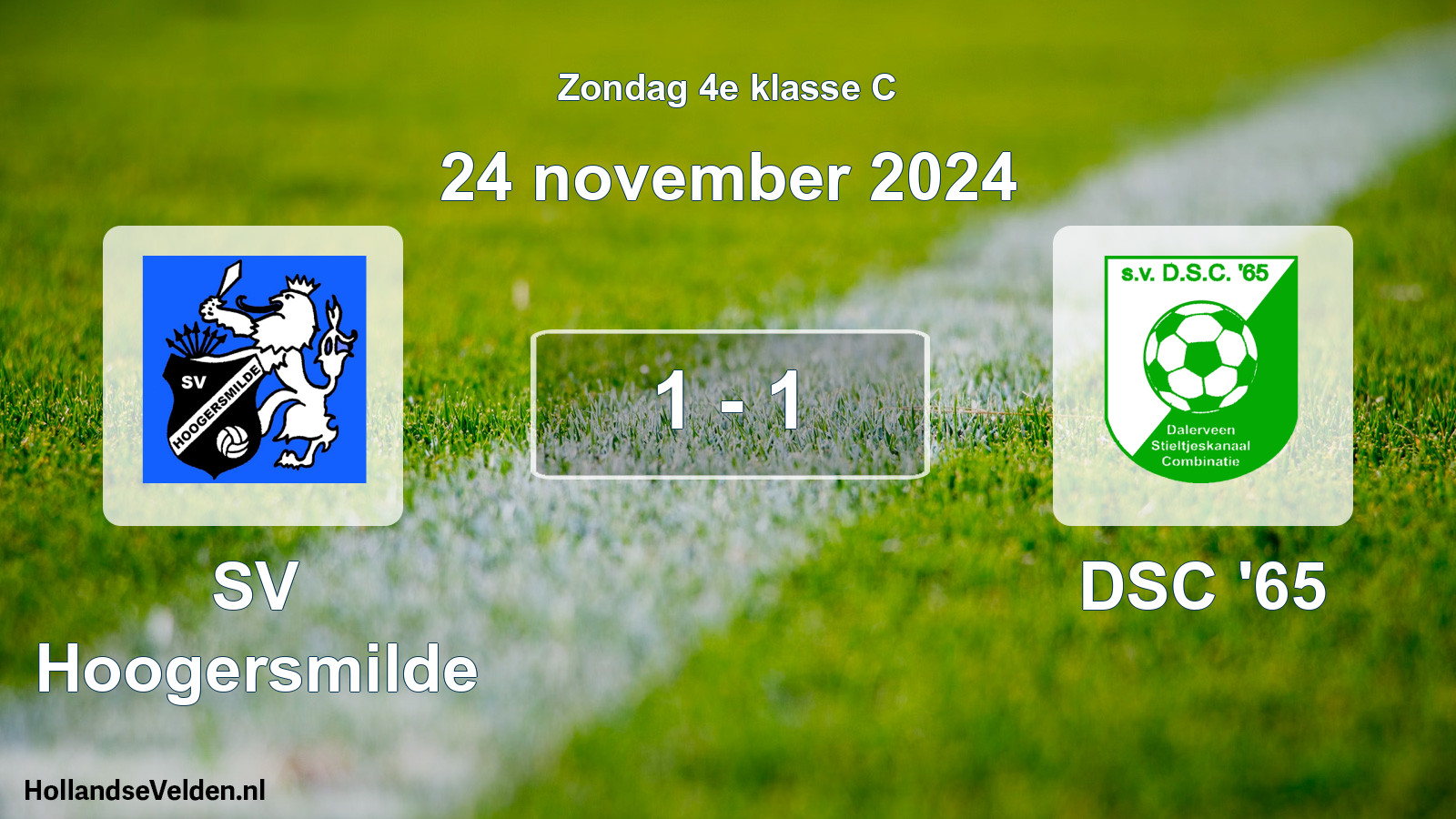 Total number of matches played: SV Hoogersmilde - DSC '65 1 - 1 (24 November 2024)