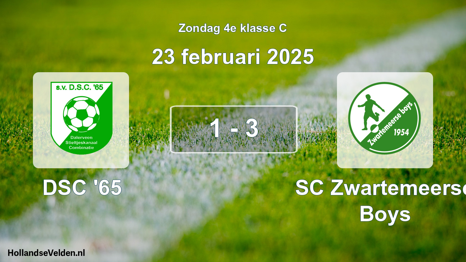 Total number of matches played: DSC '65 - SC Zwartemeerse Boys 1 - 3 (23 February 2025)