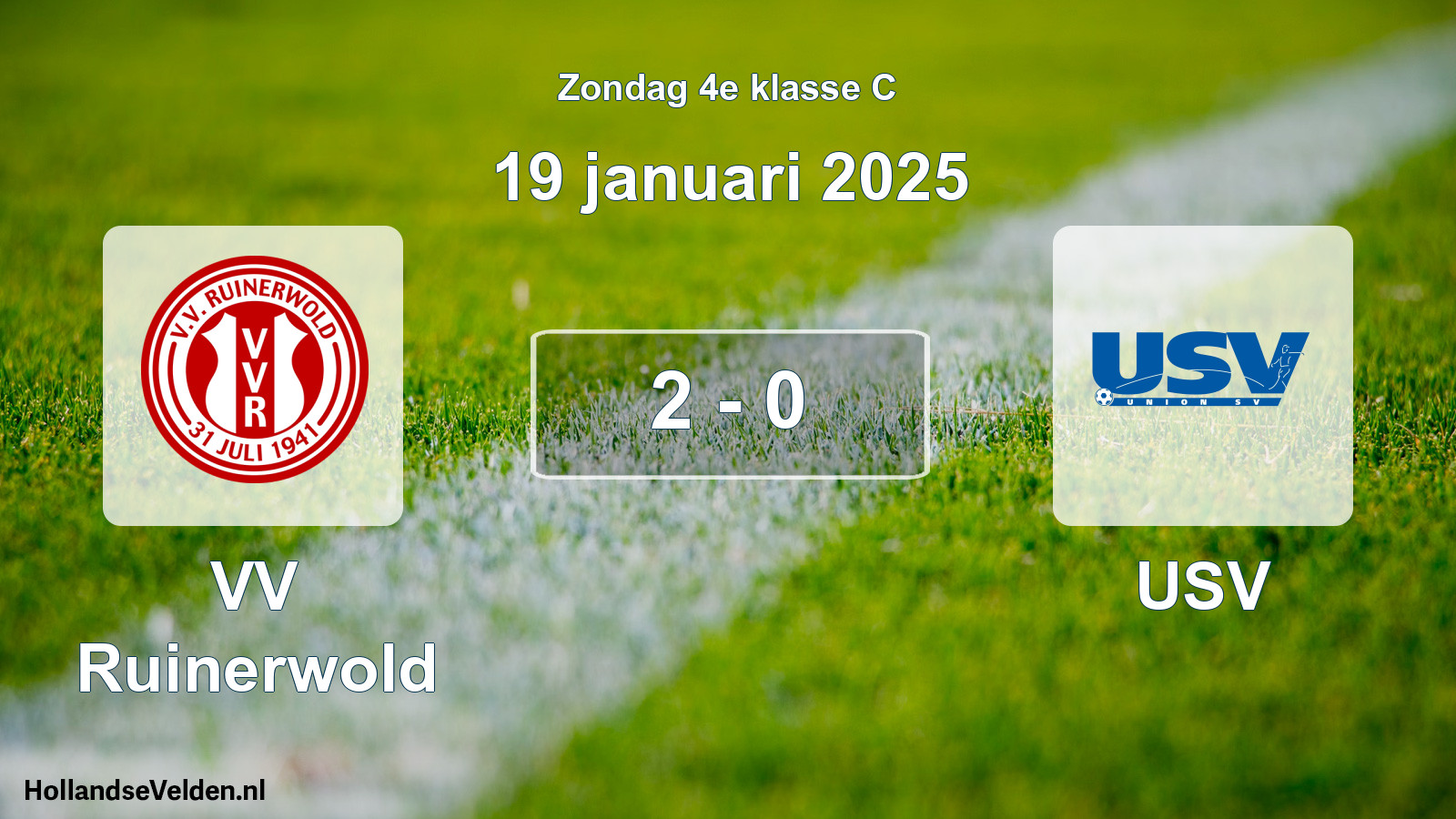 Total number of matches played: VV Ruinerwold - USV 2 - 0 (19 January 2025)