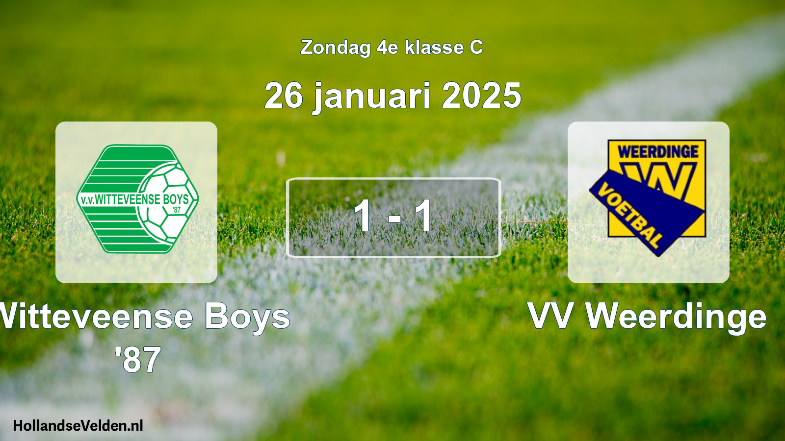 Total number of matches played: Witteveense Boys '87 - VV Weerdinge 1 - 1 (26 January 2025)