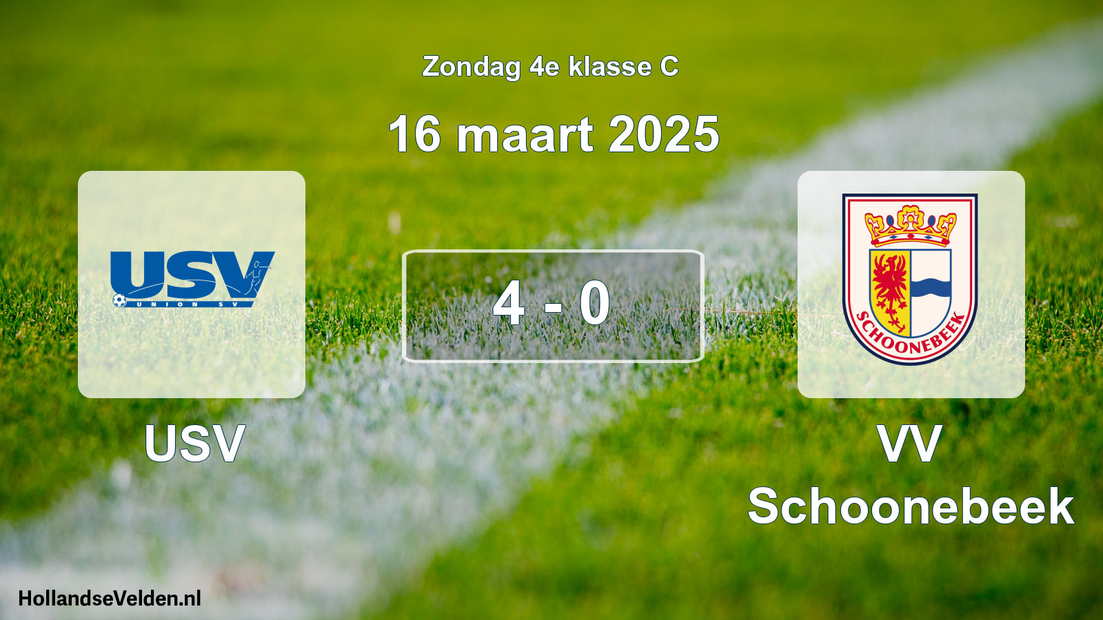 Total number of matches played: USV - VV Schoonebeek 4 - 0 (16 March 2025)