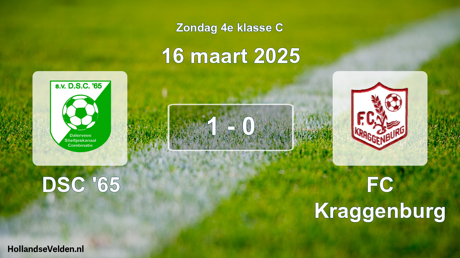 Total number of matches played: DSC '65 - FC Kraggenburg 1 - 0 (16 March 2025)