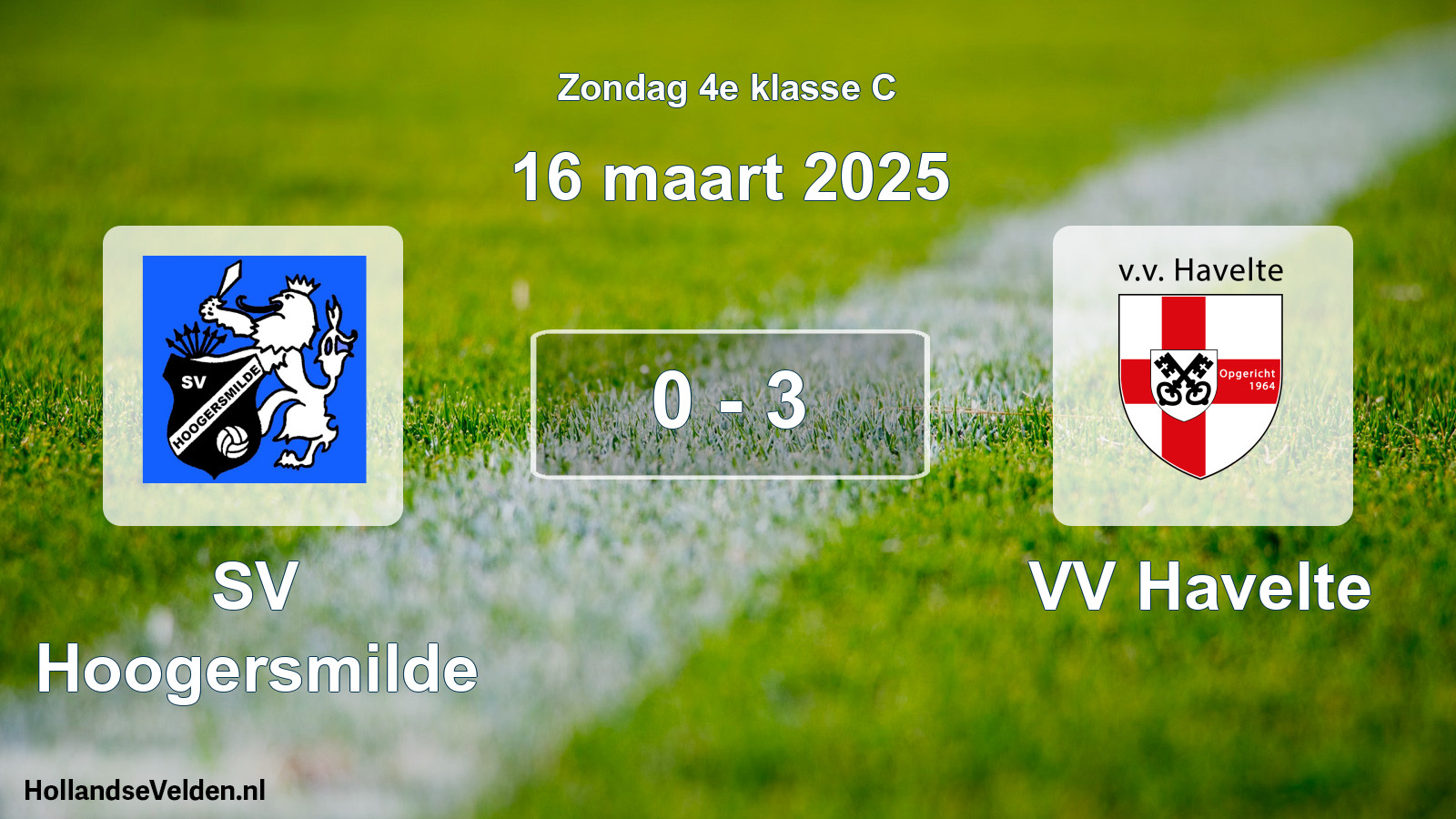 Total number of matches played: SV Hoogersmilde - VV Havelte 0 - 3 (16 March 2025)