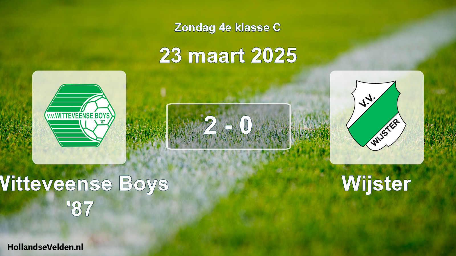 Total number of matches played: Witteveense Boys '87 - Wijster 2 - 0 (23 March 2025)