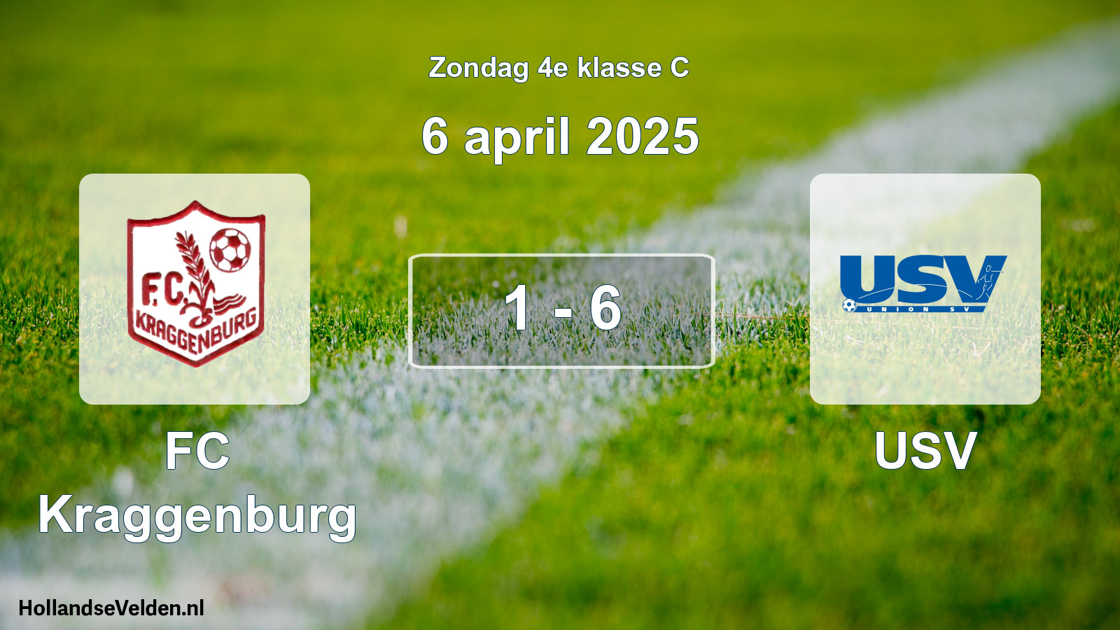 Total number of matches played: FC Kraggenburg - USV 1 - 6 (6 April 2025)