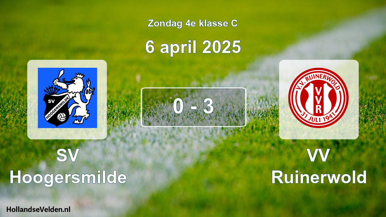 Total number of matches played: SV Hoogersmilde - VV Ruinerwold 0 - 3 (6 April 2025)