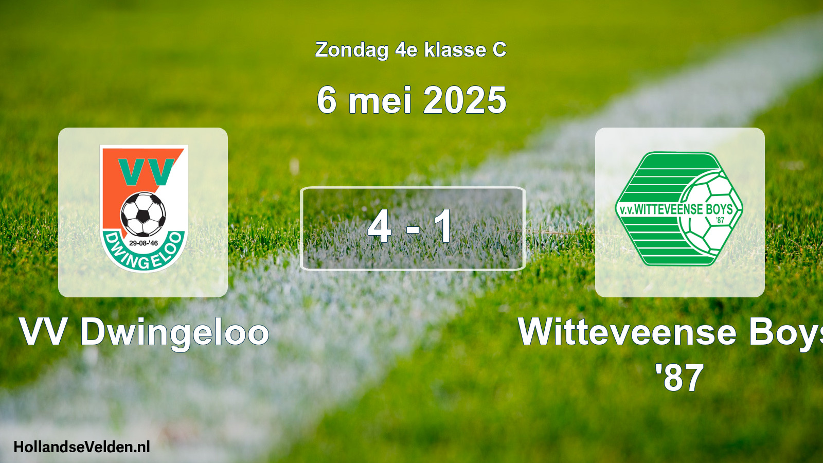 Total number of matches played: VV Dwingeloo - Witteveense Boys '87 4 - 1 (6 May 2025)