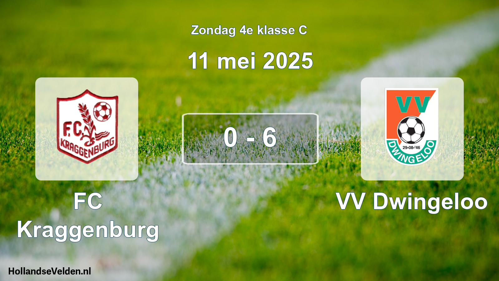 Total number of matches played: FC Kraggenburg - VV Dwingeloo 0 - 6 (11 May 2025)