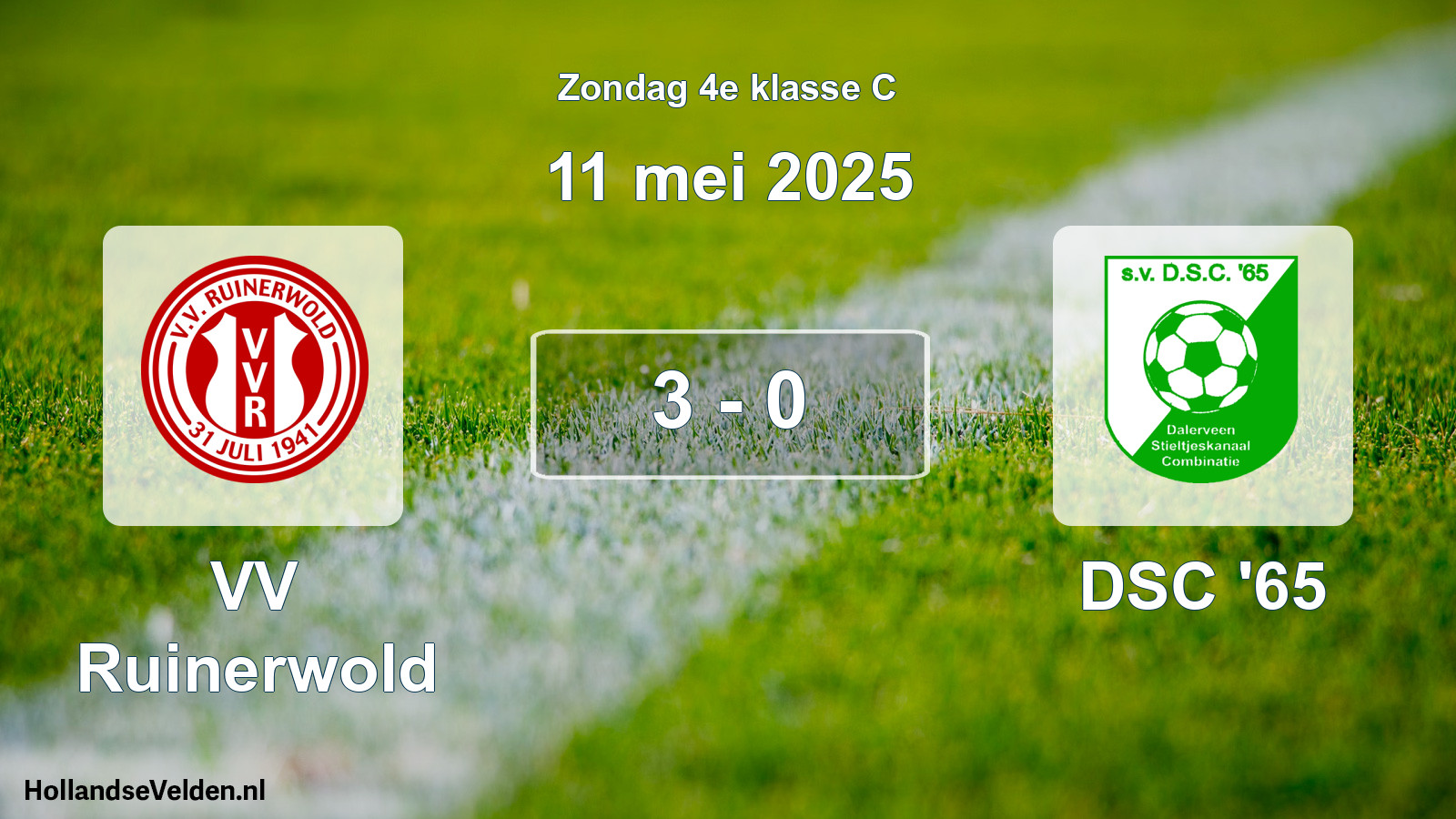 Total number of matches played: VV Ruinerwold - DSC '65 3 - 0 (11 May 2025)