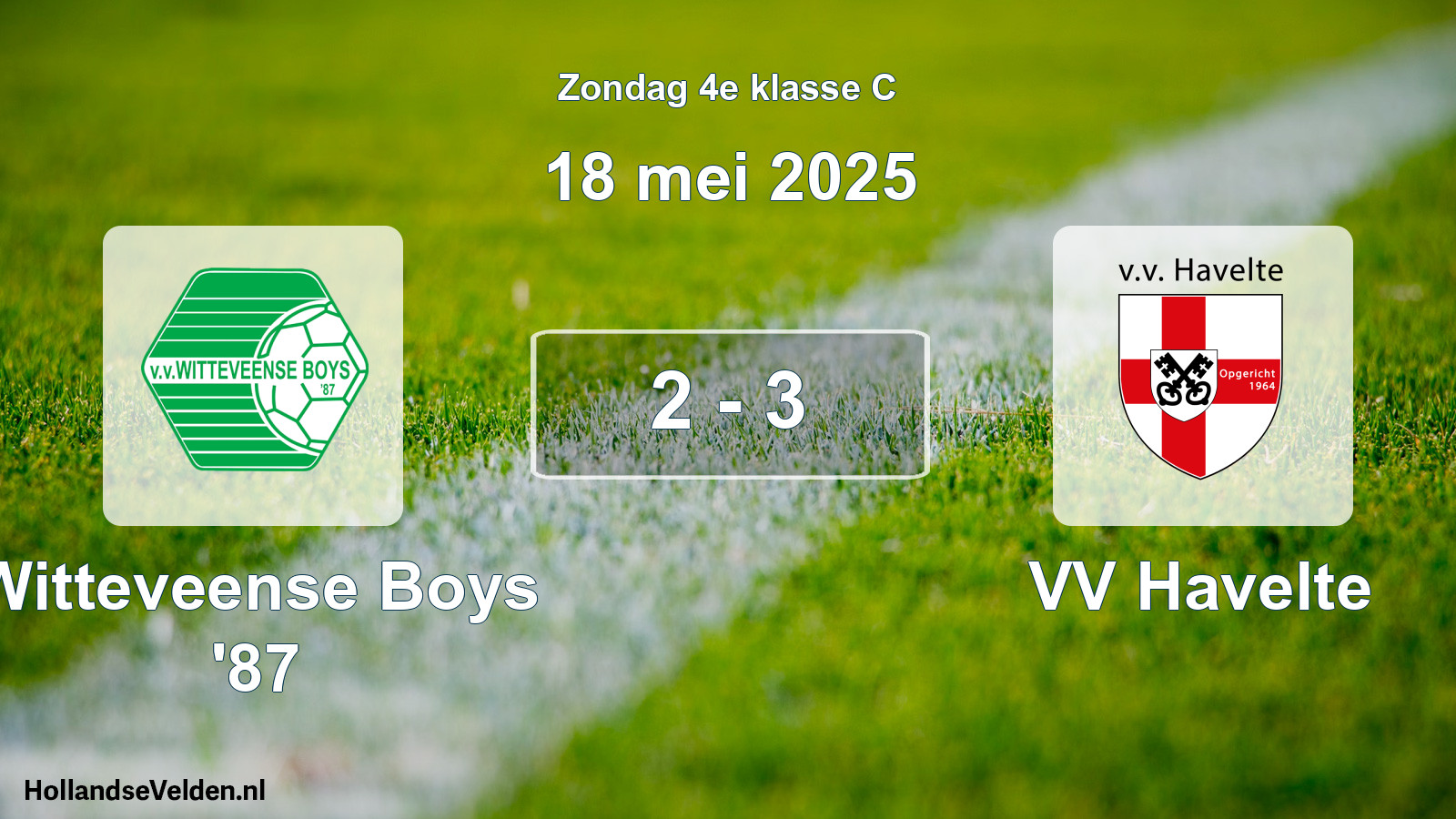 Total number of matches played: Witteveense Boys '87 - VV Havelte 2 - 3 (18 May 2025)