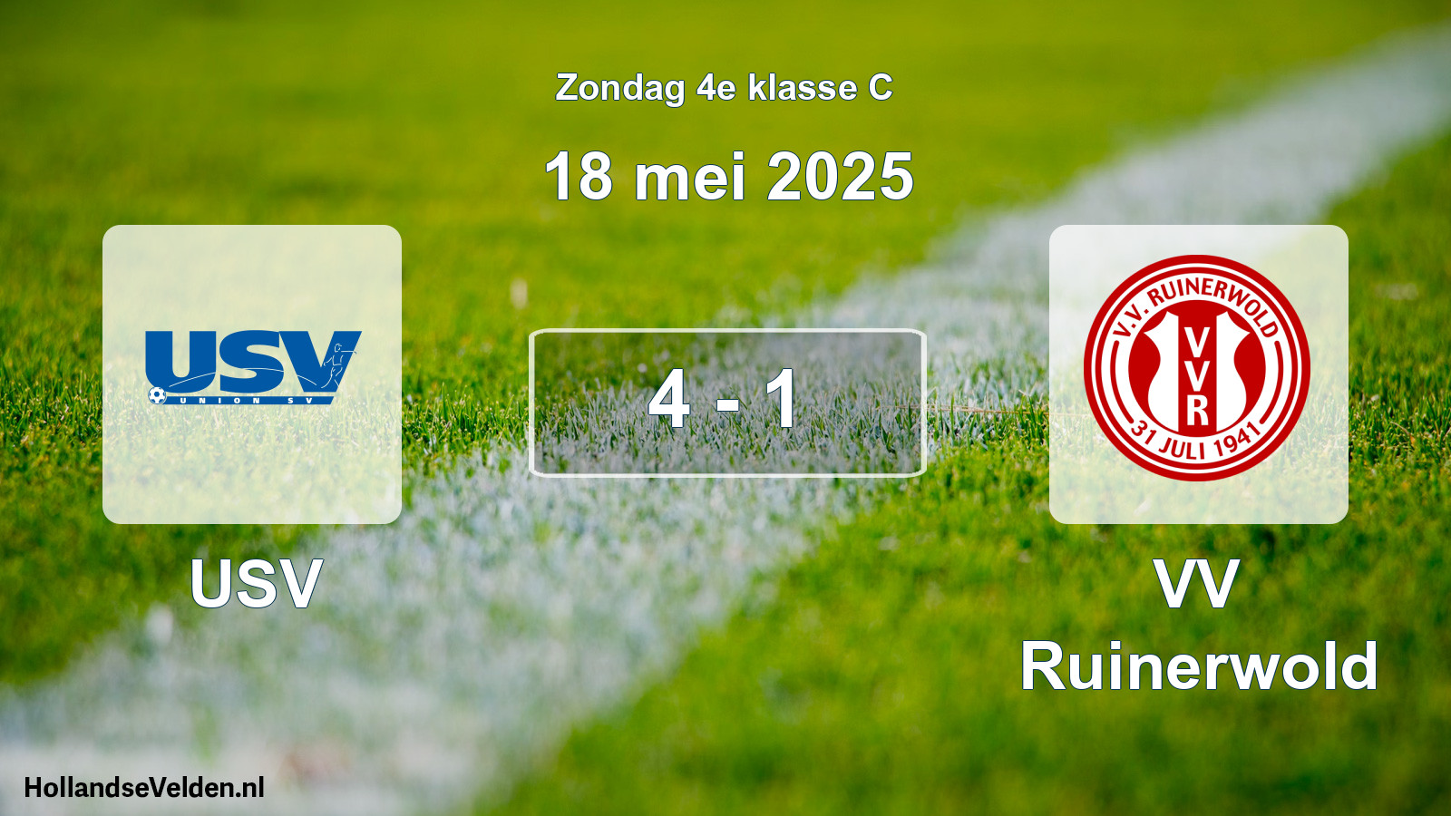 Total number of matches played: USV - VV Ruinerwold 4 - 1 (18 May 2025)