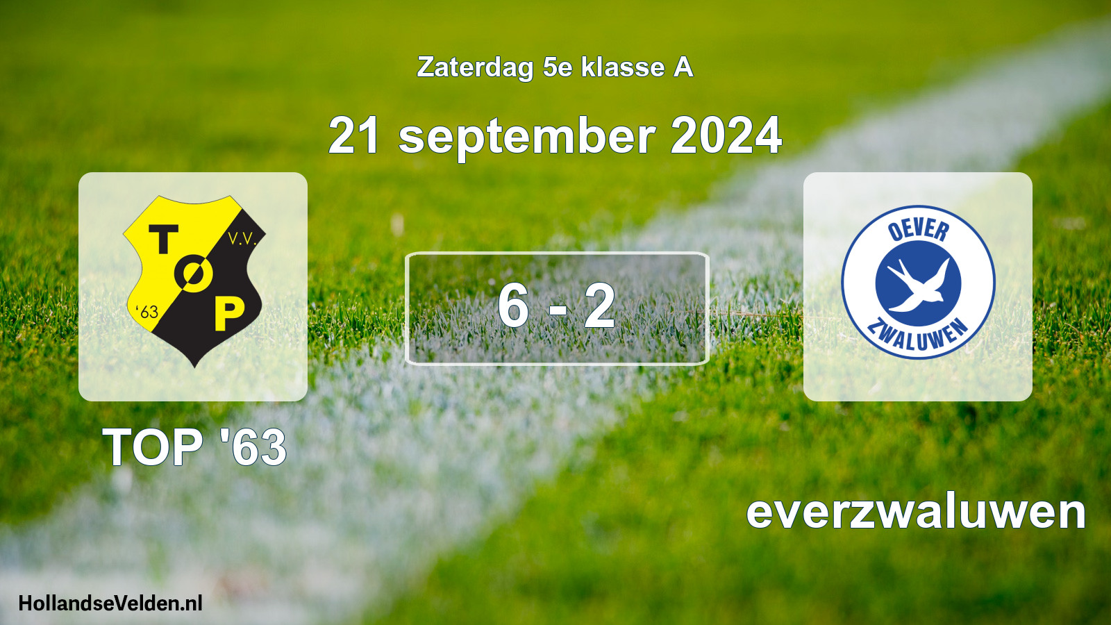 Total number of matches played: TOP '63 - Oeverzwaluwen 6 - 2 (21 September 2024)