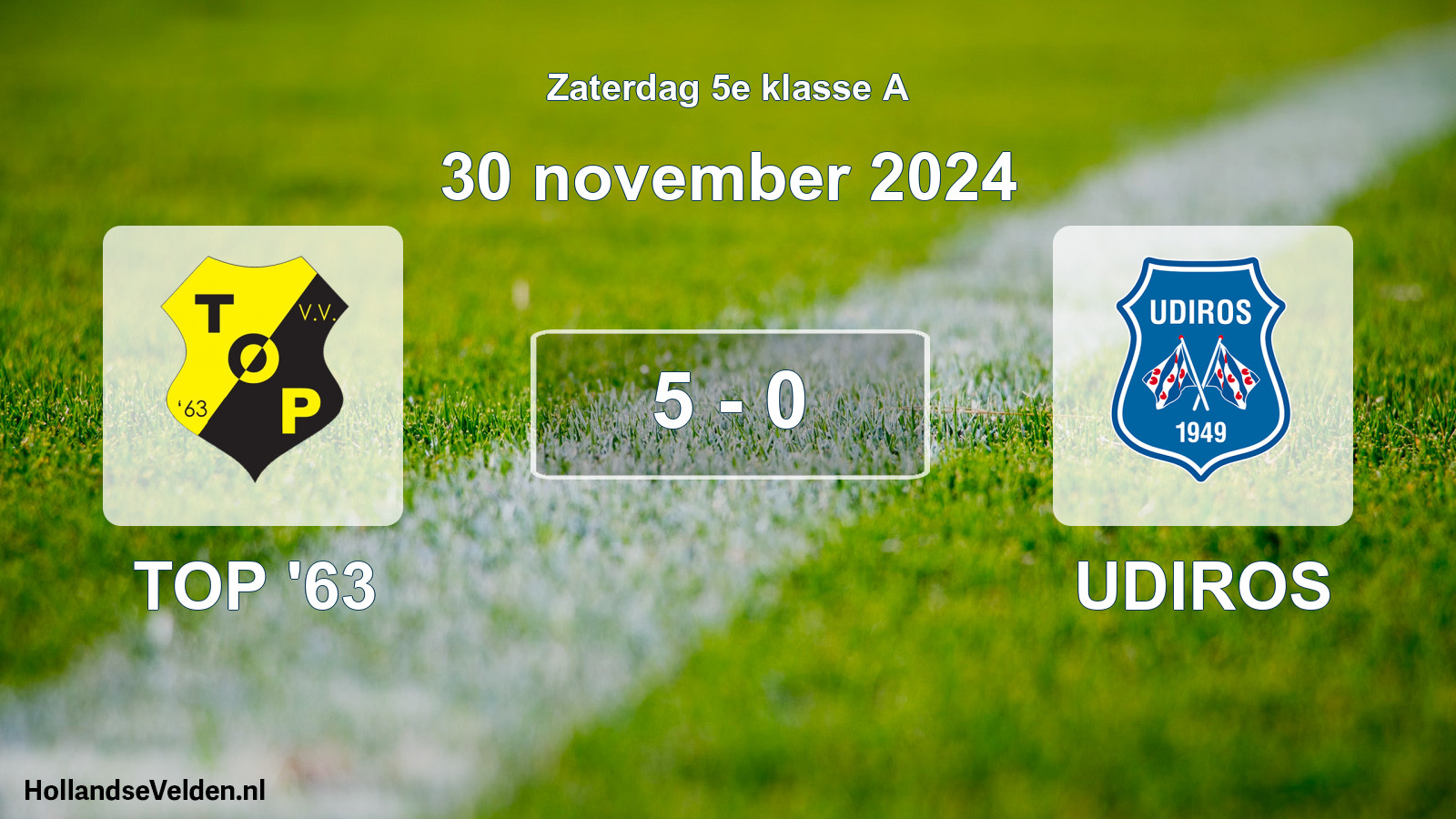 Total number of matches played: TOP '63 - UDIROS 5 - 0 (30 November 2024)