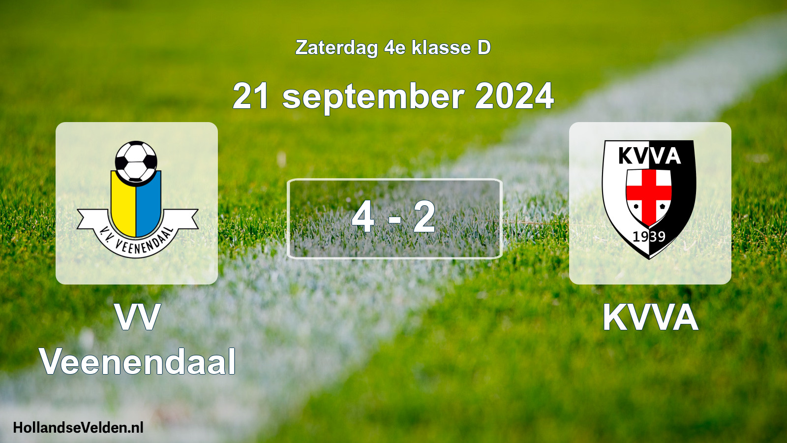 Total number of matches played: VV Veenendaal - KVVA 4 - 2 (21 September 2024)