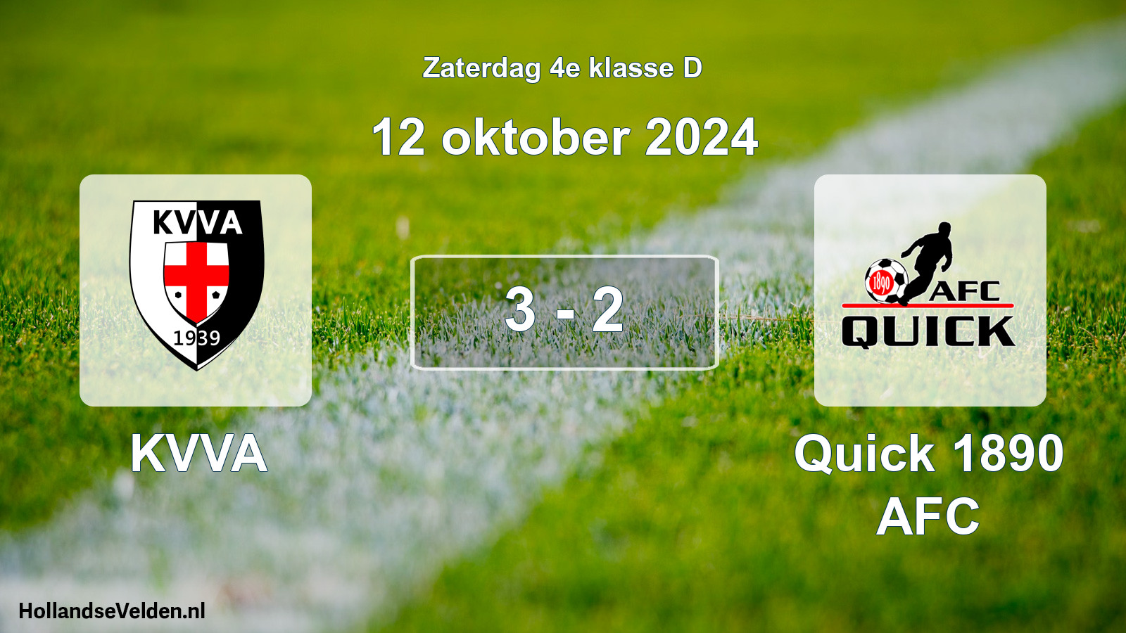 Total number of matches played: KVVA - Quick 1890 AFC 3 - 2 (12 October 2024)